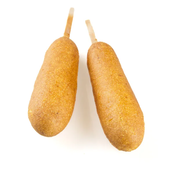 Two Corn Dogs Isolated — Stock Photo, Image