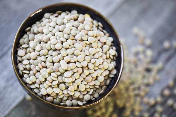 Rustic Lentils in Bowl — Stock Photo, Image