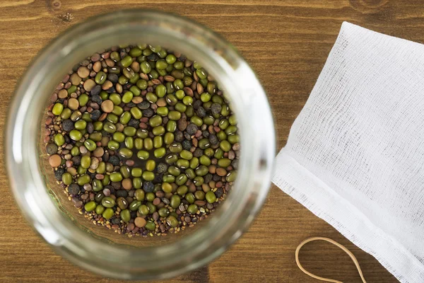 Mung Beans in Jar From Above — Stock Photo, Image