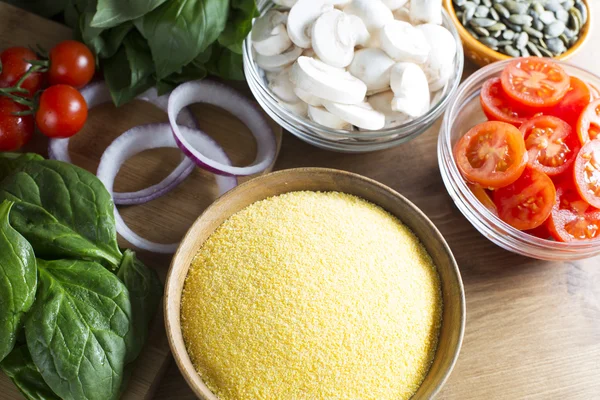 Polenta tarifi için malzemeler — Stok fotoğraf