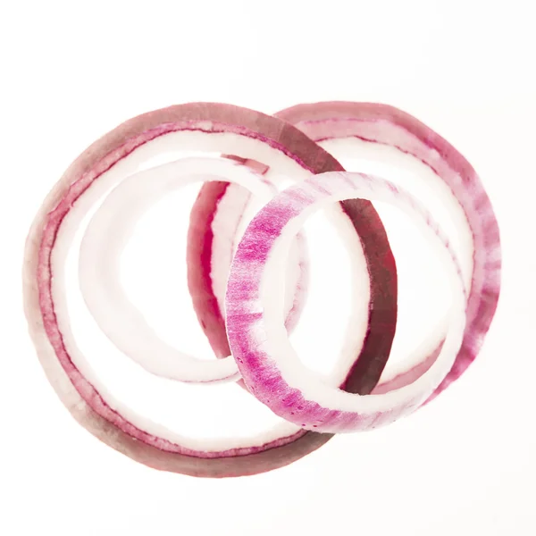 Red Onion Slices Isolated — Stock Photo, Image