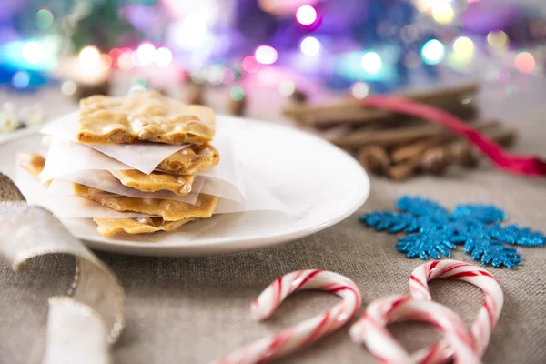 Peanut Brittle for Christmas — Stock Photo, Image