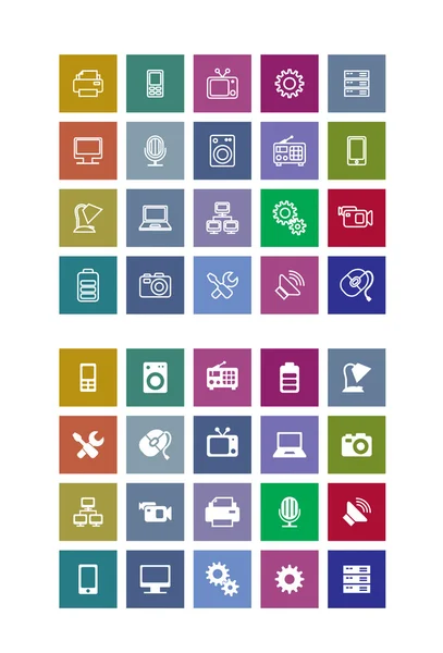 Technical icons set — Stock Vector