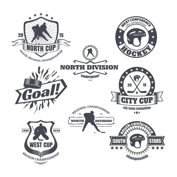 Hockey emblems — Stock Vector