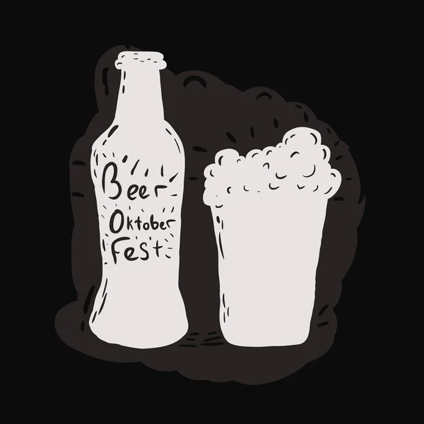 Illustrazione dell'oktoberfest vettoriale. Oktoberfest arte disegnata a mano. Festa della birra — Vettoriale Stock