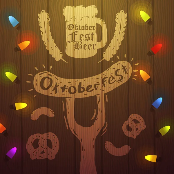 Illustrazione dell'oktoberfest vettoriale. Oktoberfest arte disegnata a mano. Festa della birra — Vettoriale Stock