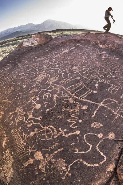 Uzun yürüyüşe çıkan kimse Amerikan rock sanat hayran. — Stok fotoğraf