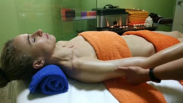Ölmassage Massagesalon — Stockvideo