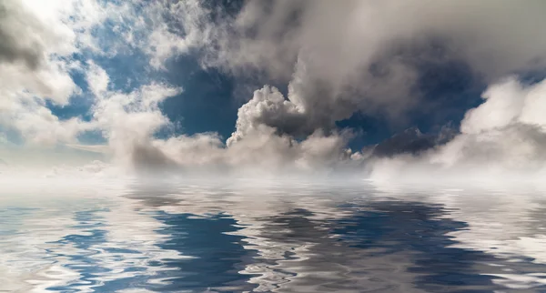 Image de fond du ciel coloré et belle réflexion de l'eau — Photo