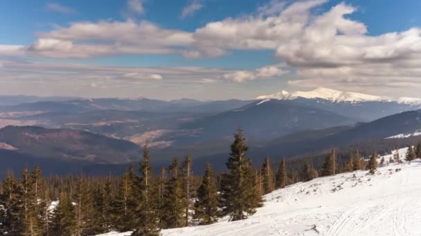 Inverno in montagna. 4K, UHD. Scadenza temporale — Video Stock