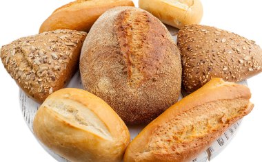 çeşitli ekmek izole