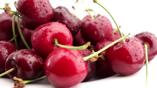 Fresh, ripe, juicy cherries rotate — Stock Video