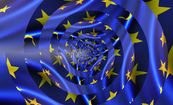 Európai uniós zászlót. Droste hatás. — Stock Fotó