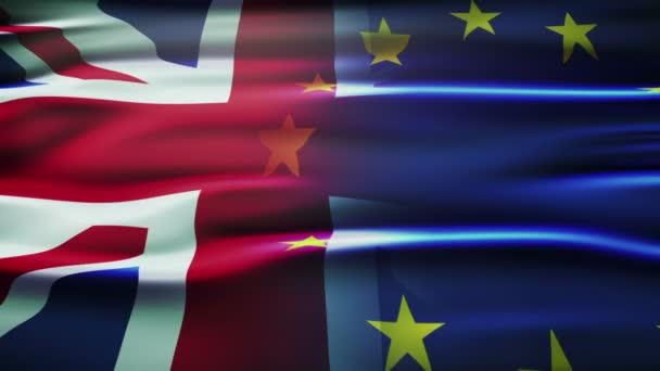英国と欧州連合の旗. — ストック動画