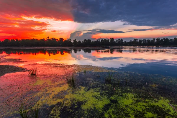 Amazingly colorful sunset — Stock Photo, Image