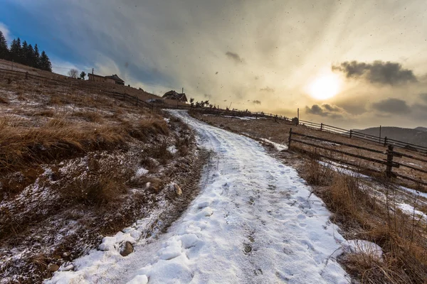 Wyczyszczenie burzy śnieżnej w Górach Skalistych — Zdjęcie stockowe