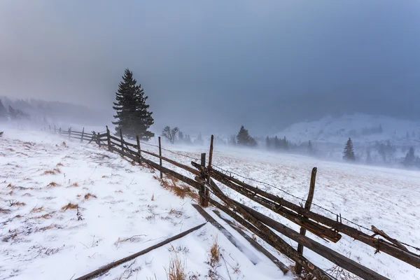 Limpiando la tormenta de nieve en las montañas rocosas —  Fotos de Stock