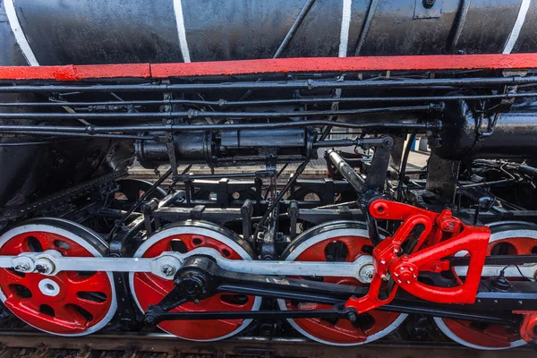 Part of active steam locomotive — Stock Photo, Image