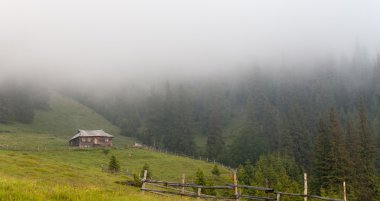 Sis ile inanılmaz dağ manzarası 