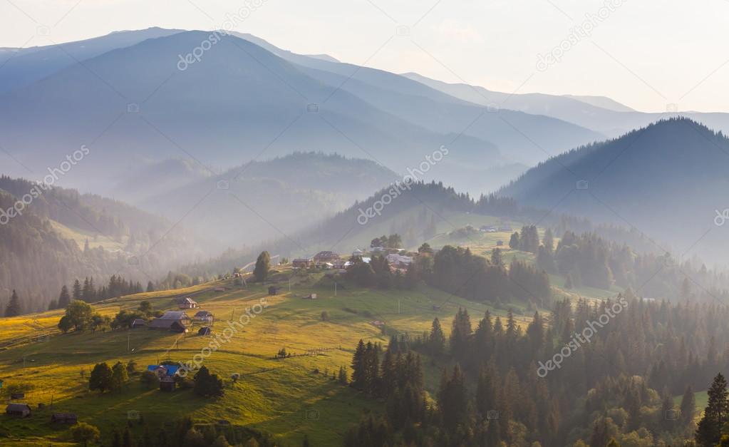 Misty morning in the Carpathians