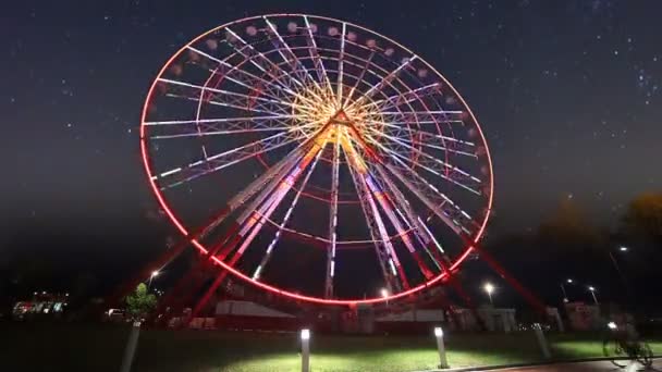 Time Lapse of ferris wheel in Batumi city, Georgia. — Stock Video