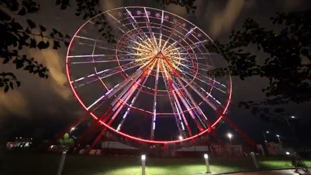 Time Lapse of ferris wheel in Batumi city, Georgia. — Stock Video