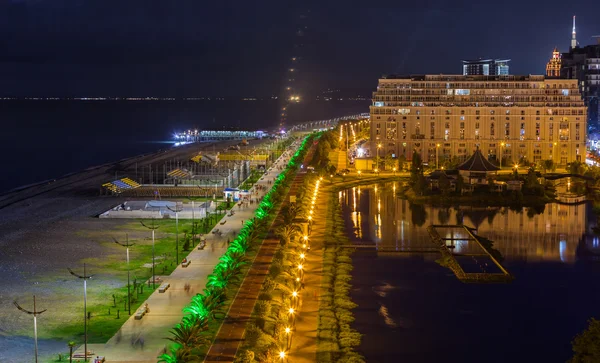 Boulevard at night in Batumi, Georgia — Stock Photo, Image