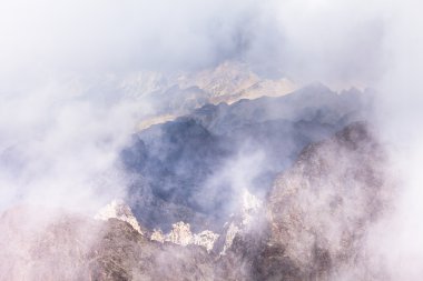 Sisli rüya gibi manzara. Derin puslu Vadisi