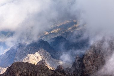 Sisli rüya gibi manzara. Derin puslu Vadisi