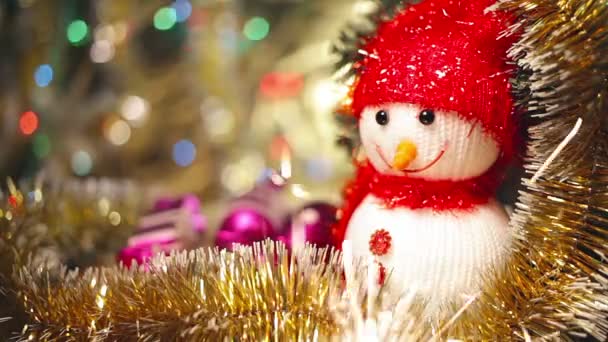 Decorazione di Natale e Capodanno. Astratto sfondo Bokeh offuscata vacanza . — Video Stock