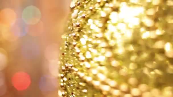 Christmas and New Year Decoration. Abstract Blurred Bokeh Holiday Background. — Stock Video