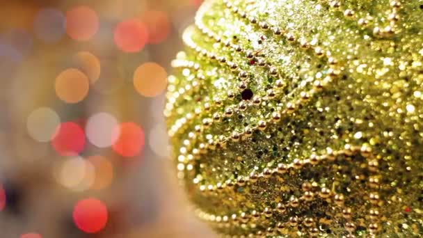 Christmas and New Year Decoration. Abstract Blurred Bokeh Holiday Background. Blinking Garland. — Stock Video