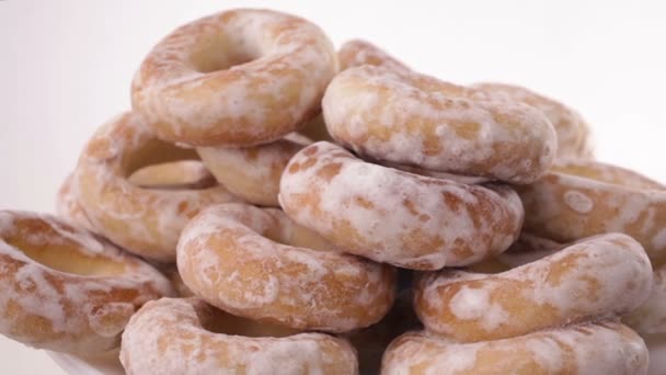 Bagels isolated on white background — Stock Video