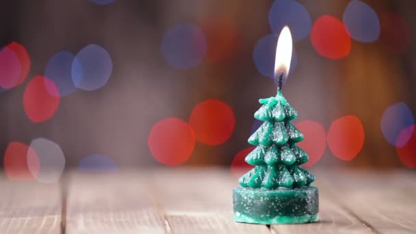 Svíčky světlo, romantické pozadí pro nový rok, Vánoce — Stock video