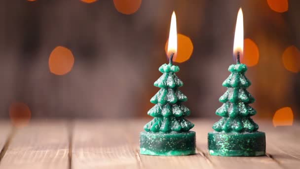 Luce della candela, sfondo romantico per il nuovo anno, Natale — Video Stock