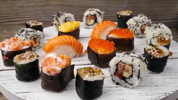 Placa de sushi — Vídeo de Stock