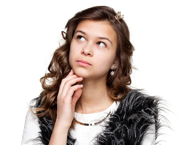 Retrato de una joven pensativa — Foto de Stock