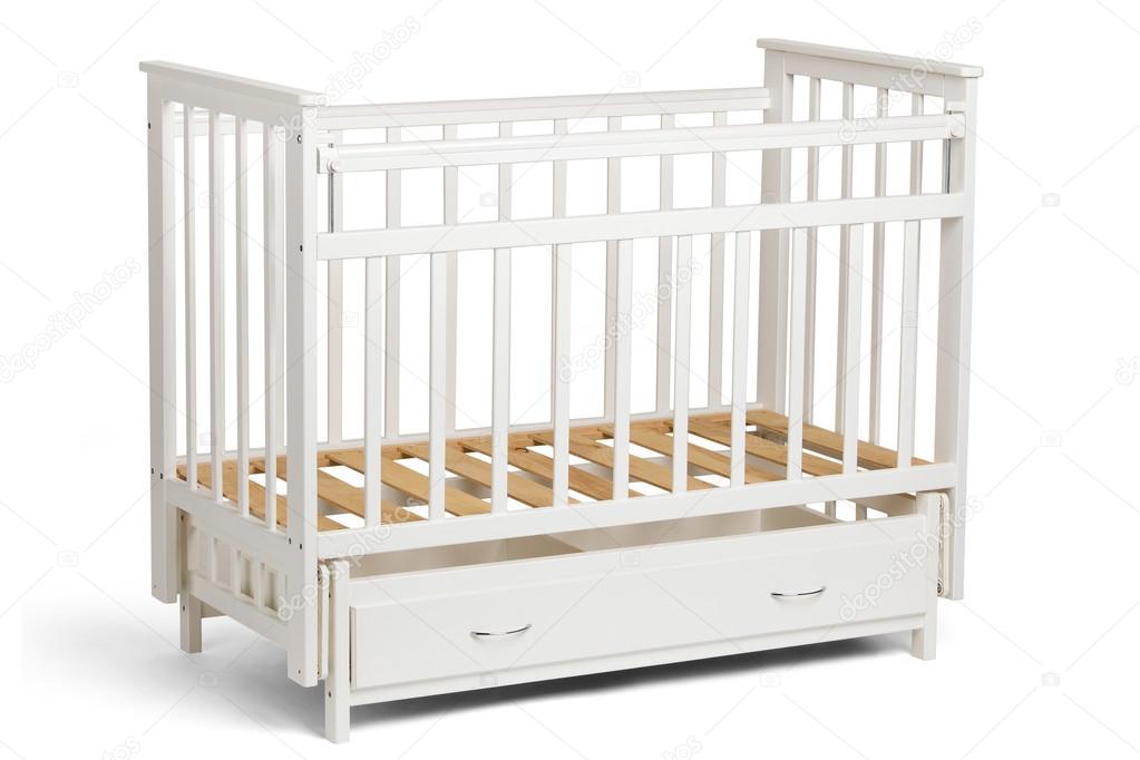 White crib for kids without mattress 