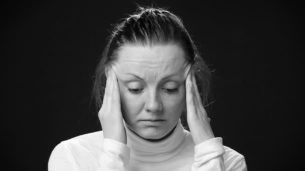 Close up sad womans face — Stock Video