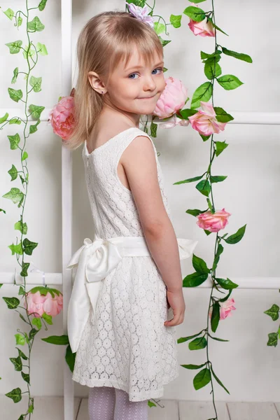 Portrait of a blonde little girl — Stock Photo, Image