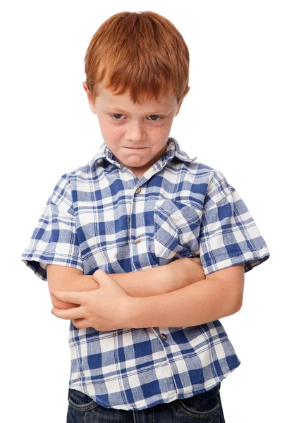 Offended angry little boy — Stock Photo, Image