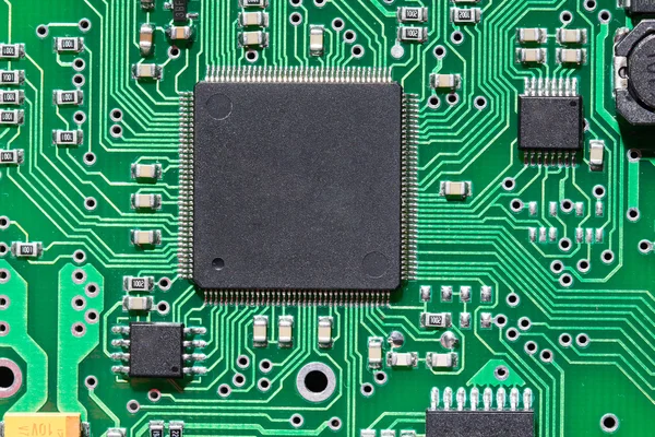 Chip on an electronic board — Stock Photo, Image