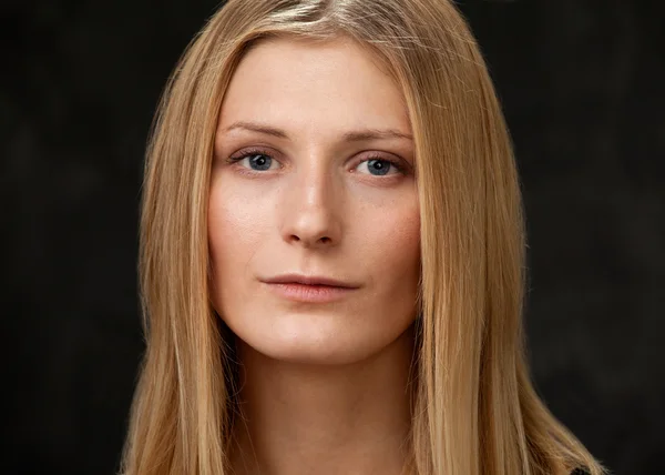 Dívčí tvář close-up blondýna — Stock fotografie