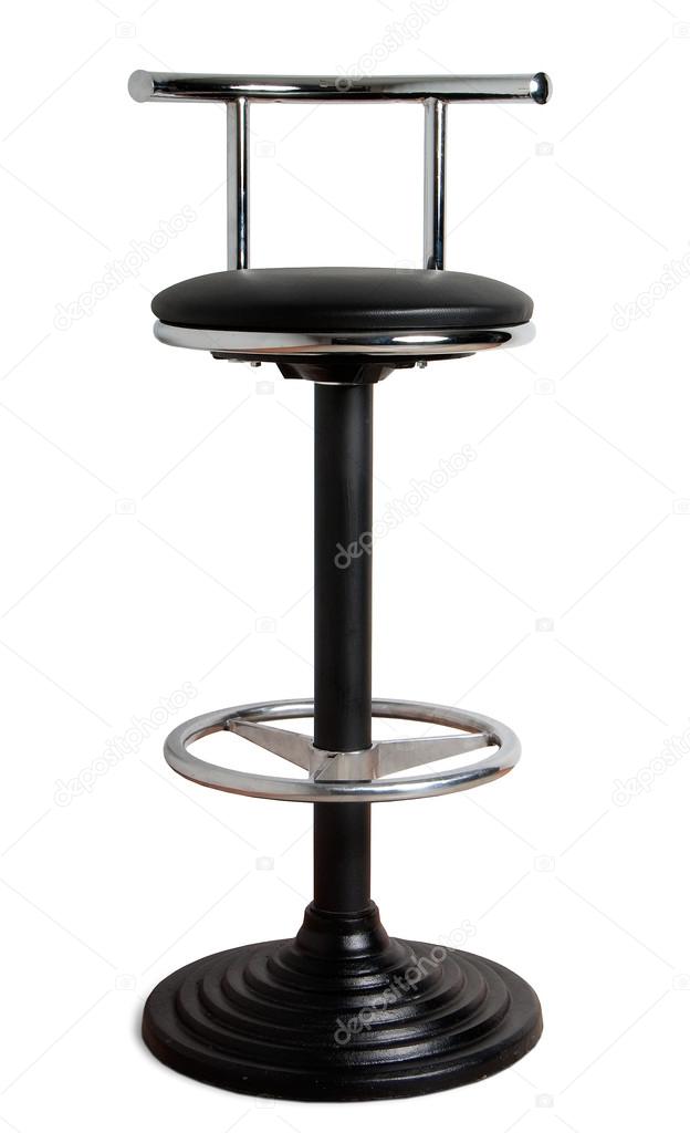bar stool with cast-iron base and leather seat