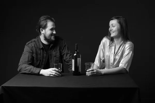 Man and woman are drinking alcohol — Stock Photo, Image