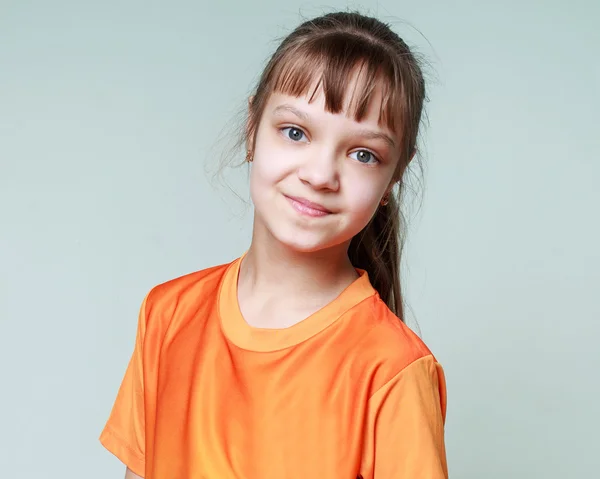 Joy, smile, emotions - portrait of a smiling young girl child in — Stock Photo, Image