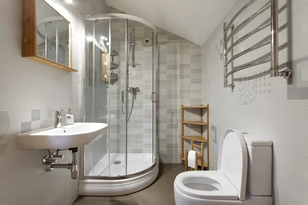 Small bathroom in gray tones — Stock Photo, Image