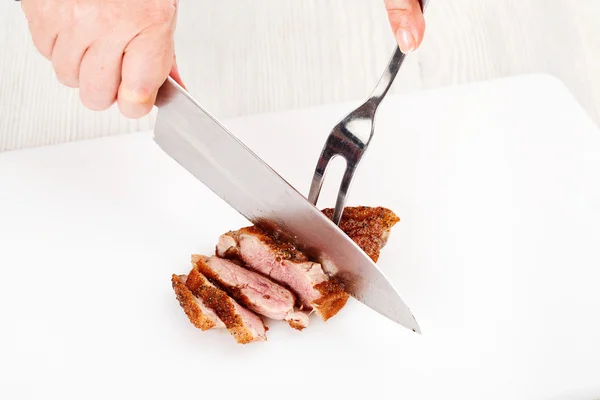 Cutting food ingredients — Stock Photo, Image
