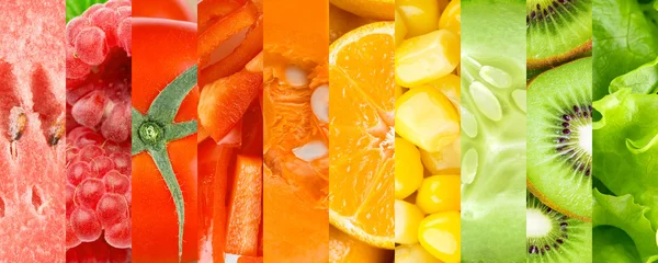 Предпосылки для фруктов, ягод и овощей — стоковое фото