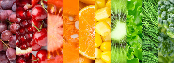 Fruits, berries and vegetables background